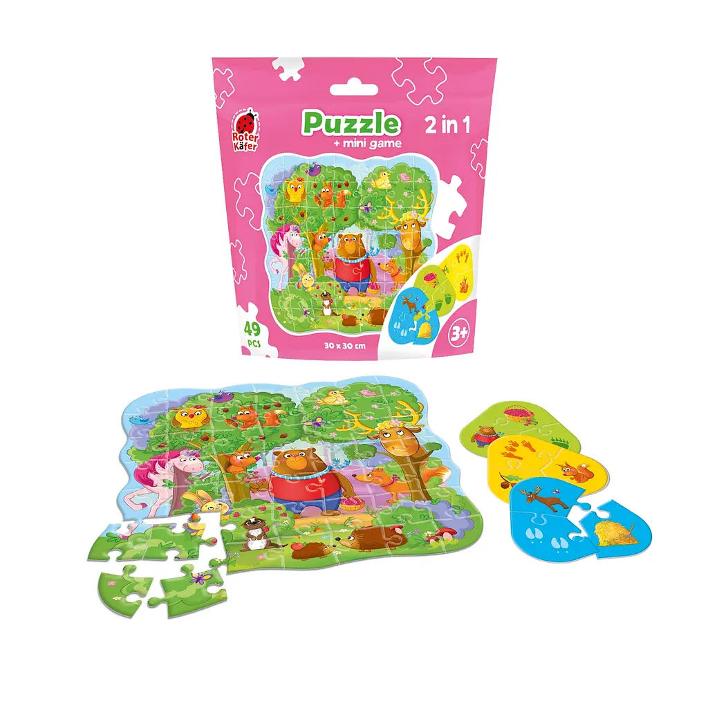 Пазлы Vladi Toys 2 в 1 Волшебный лес, с мини-игрой, 49 элементов (RK1140-01) - фото 2