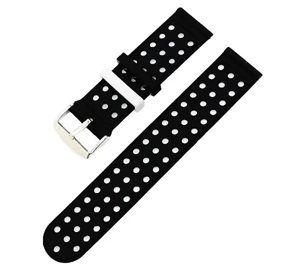 Двойной ремешок с перфорацией для часов Samsung Galaxy Watch Active/Active 2 Black White - фото 3