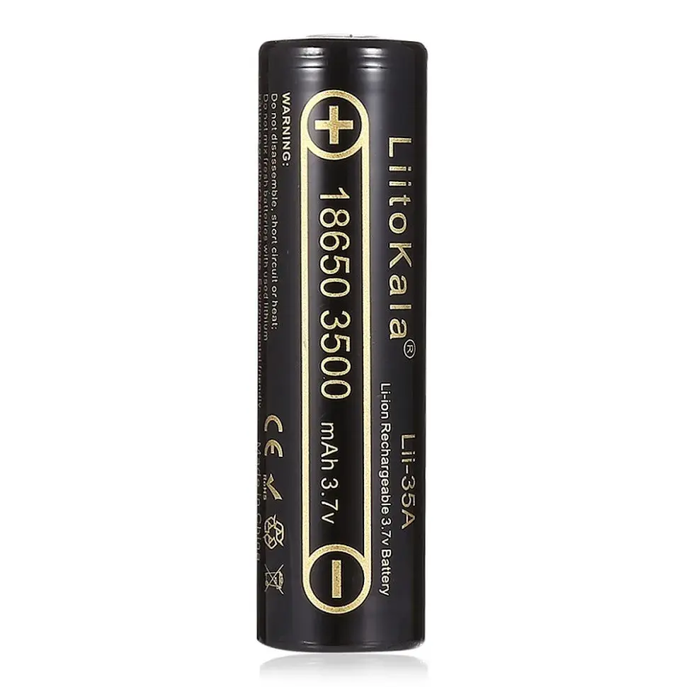 Акумулятор 18650 3500mAh Li-Ion, (3550-3650mah), 3.7V (2.75-4.2V), Blac Liitokala (Lii-35A) - фото 3