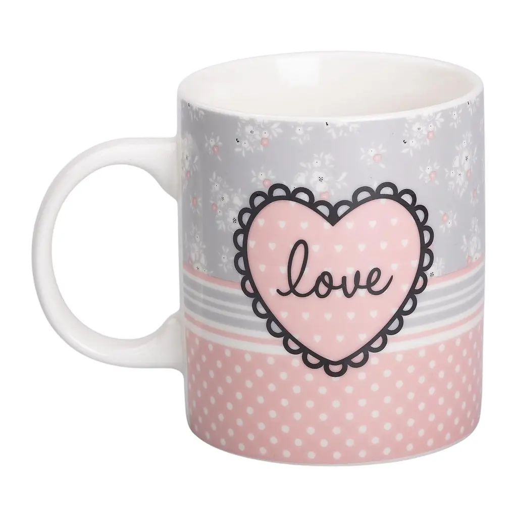 Чашка порцелянова Love 400 мл, рожевий Liling Rongxiang Ceramic RX-N240143PK - фото 6