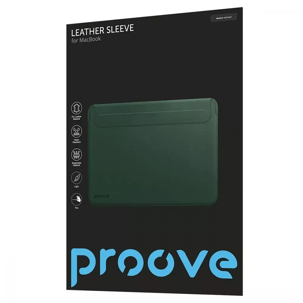 Чохол Proove Leather Sleeve для MacBook Pro 15.4"/16.2" Green [PCLSMB161606] [102943] - фото 3