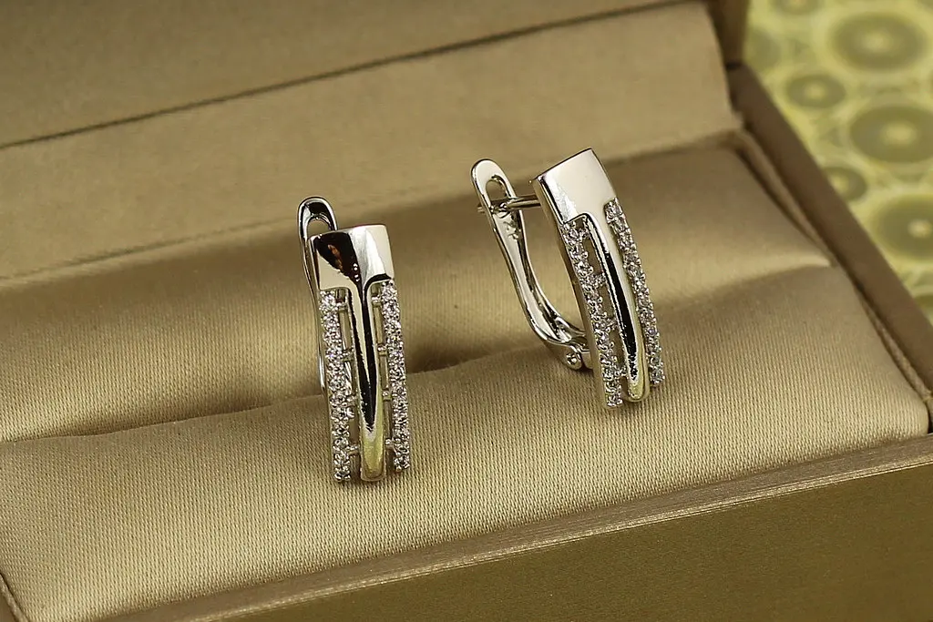 Сережки Xuping Jewelry Аршин 1,8 см сріблясті - фото 3