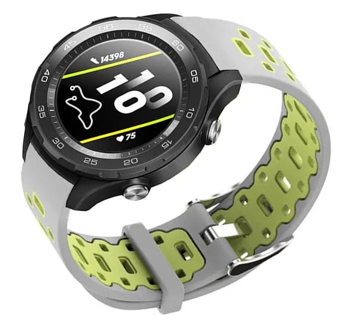Спортивный ремешок Primo Perfor Classic для часов Huawei Watch 2 Grey Green - фото 2