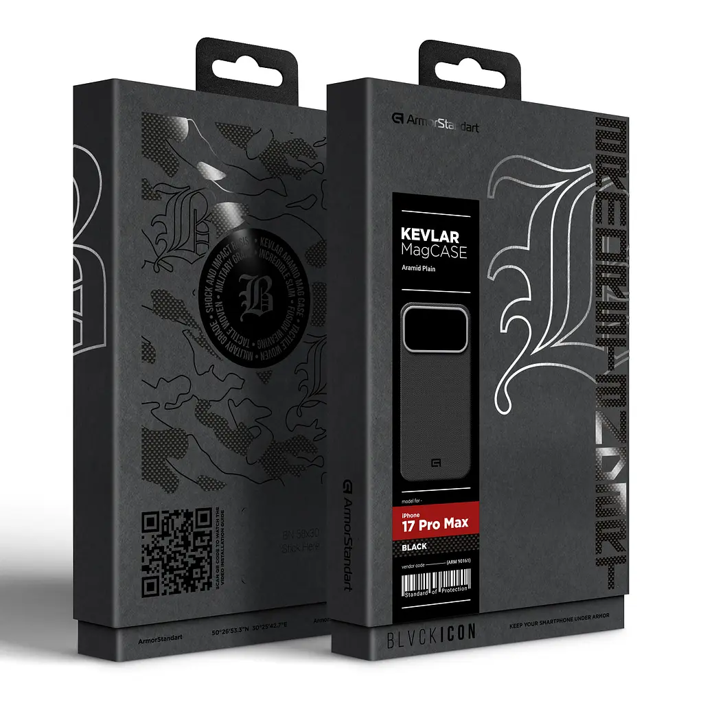 Чехол ArmorStandart BlackIcon Aramid Plain MagCase для Apple iPhone 17 Pro Max Black (ARM90161) - фото 10