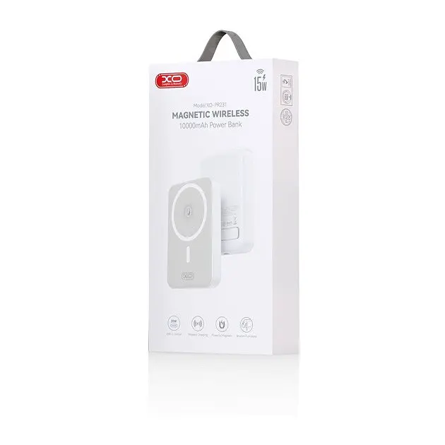 Магнітний зовнішній акумулятор XO PR231 magsafe 10000mAh білі - фото 5