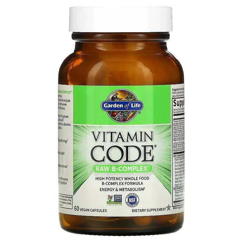 Комплекс вітамінів групи В Vitamin Code Raw B-Complex 60 Capsules Garden of Life vit0005664 - фото 3