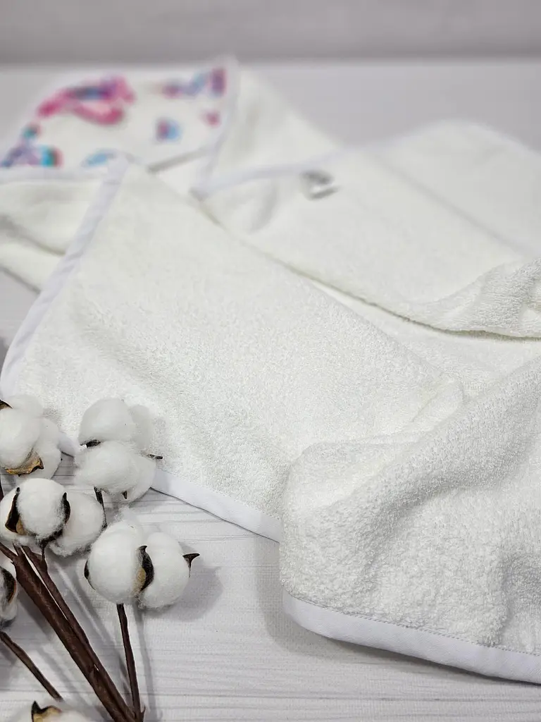 Дитячий рушничок-куточок 80х80 a.l.babybox Метелики Білий - фото 4