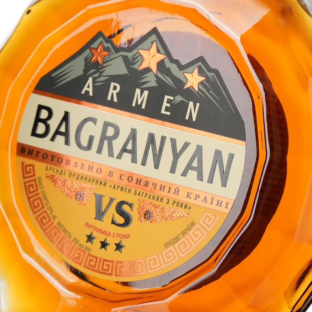 Бренді Armen Bagranyan 3 роки ординарний 37% 0.25 л - фото 5