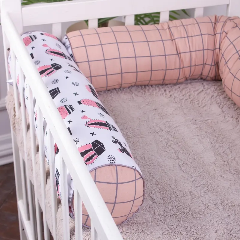 Защитные валики-бортики MirSon Kids Time 18-0004 Pink Cactus, розовые, 2 шт. - фото 3