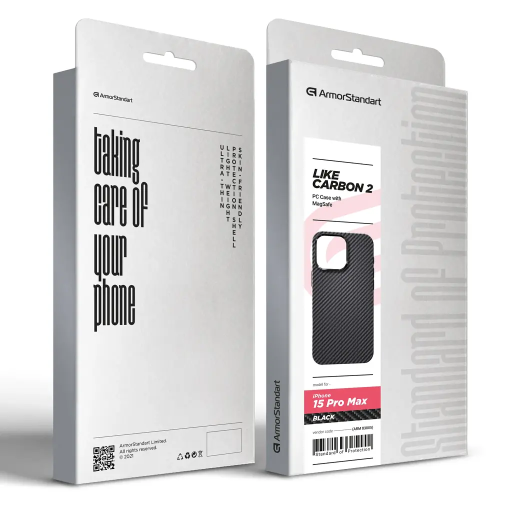 Чохол ArmorStandart LikeCarbon2 MagCase для Apple iPhone 15 Pro Max Black - фото 2