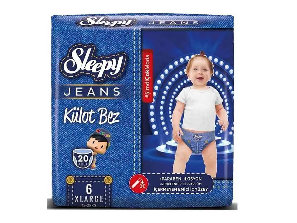 Підгузки-трусики SLEEPY джинс Large XL №6 15-25кг 20шт
