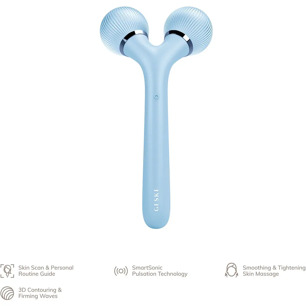 Ролик для лица и тела Geske Sonic Facial & Body Roller электронный звуковой 4 в 1 аквамарин - фото 4