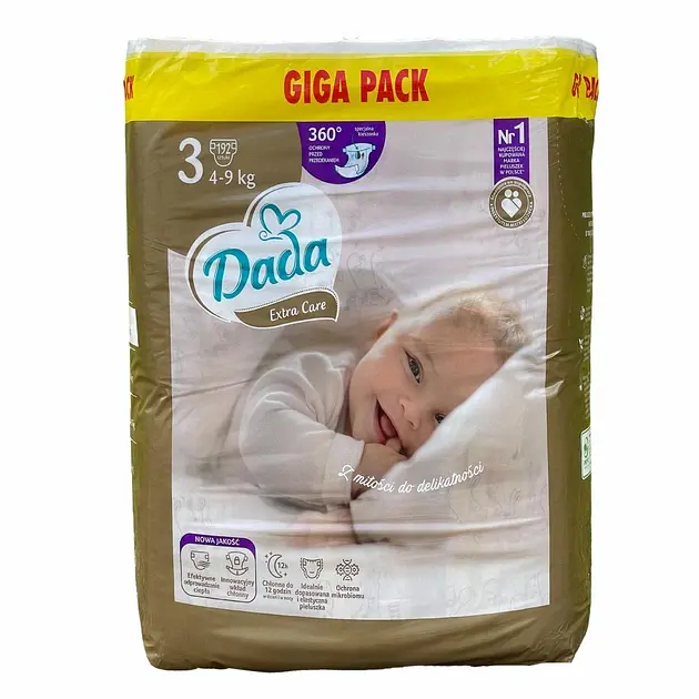 Підгузки Dada Extra Care 3 Midi (4-9 кг), 192 шт Giga Pack