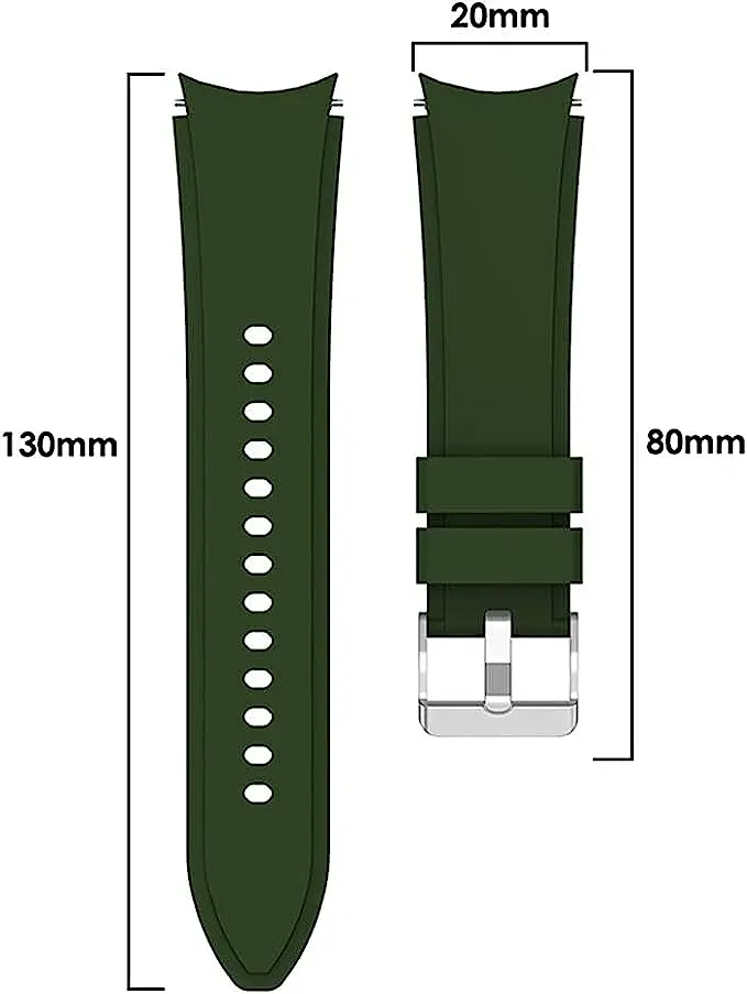 Ремінець силіконовий для смарт-годинника BeWatch Four Samsung Galaxy Watch 4/5/Pro Зелений (0133308) - фото 4