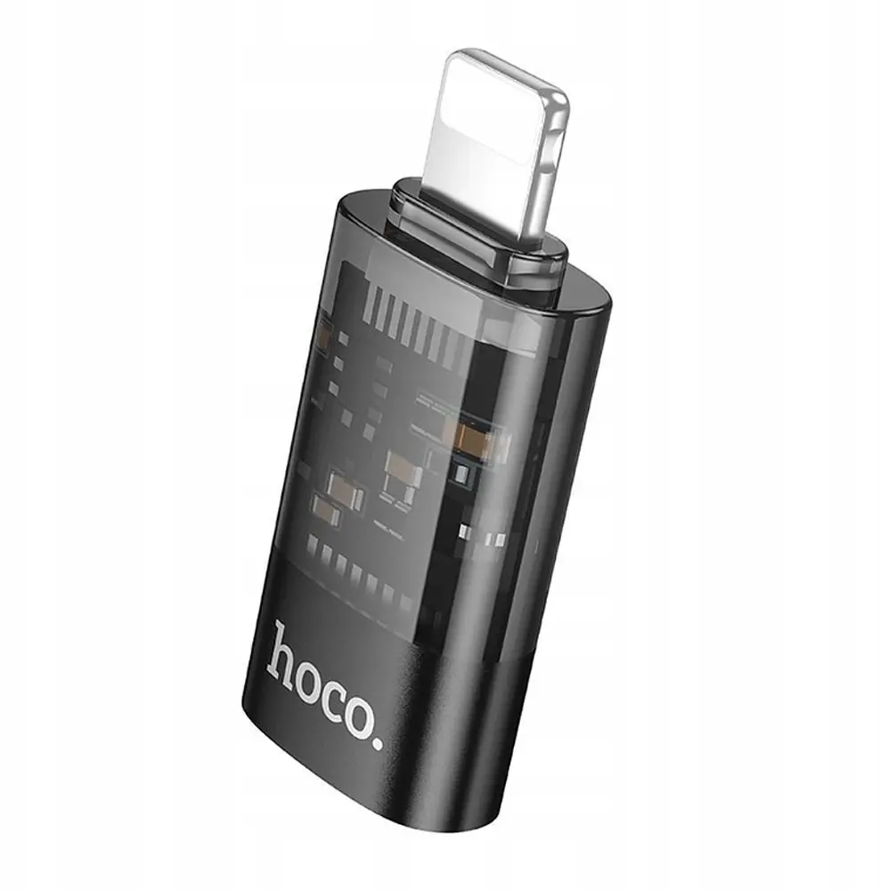 Адаптер Hoco UA36A iP male to Type-C female OTG прозрачный адаптер Черный - фото 2
