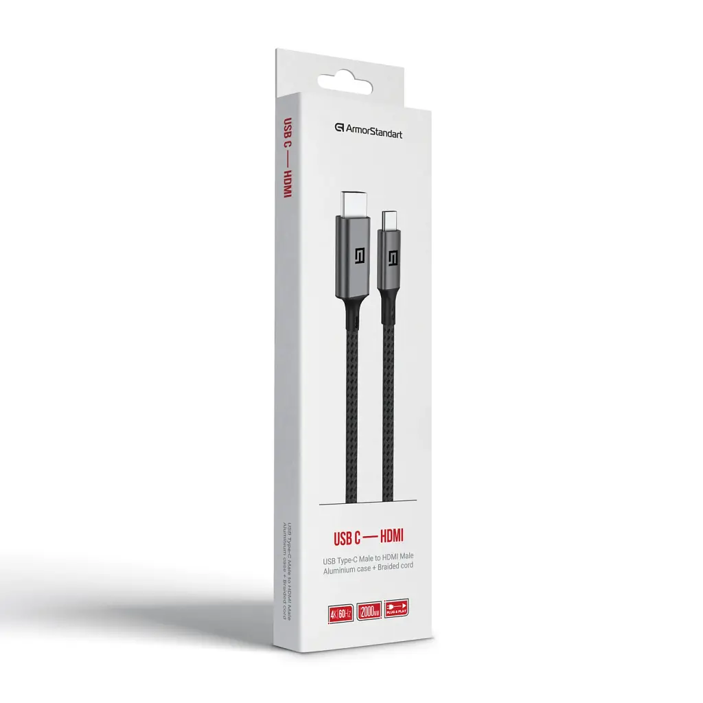 Кабель ArmorStandart USB Type-C to HDMI 4K 60Hz 2 m Black - фото 2