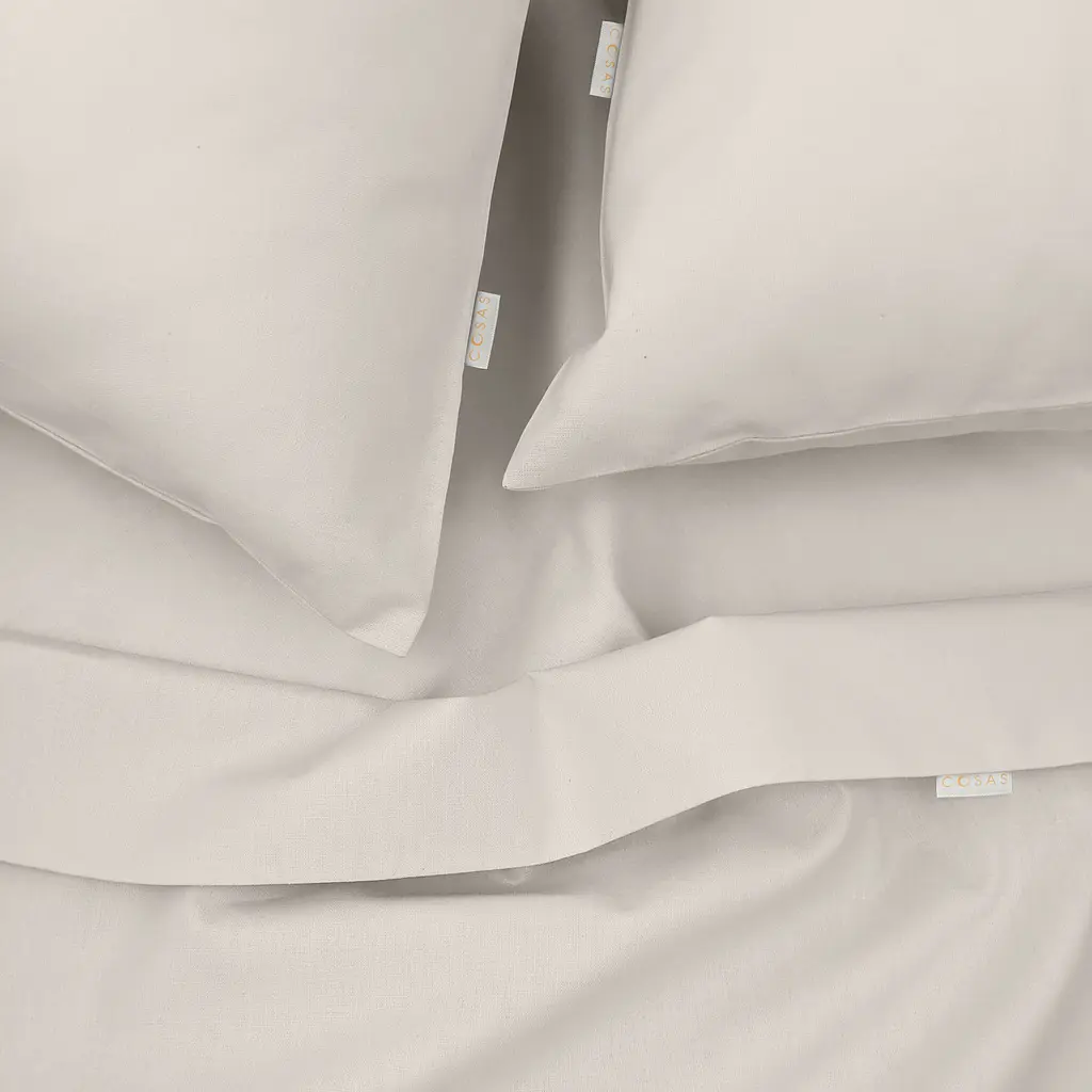Комплект постільної білизни Cosas євро з простирадлом на резинці IVORY 200 x 220 см (Ranfors_Cappuccino_El-Cappuccino_200) - фото 3