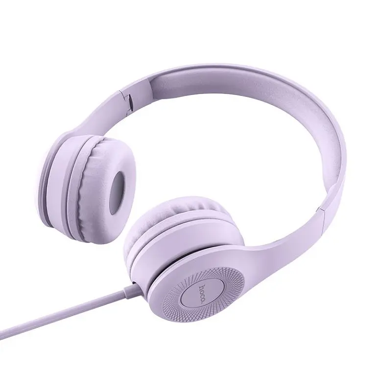 Накладні навушники Hoco W21 (3.5mm/1.2m) Фіолетовий - фото 2