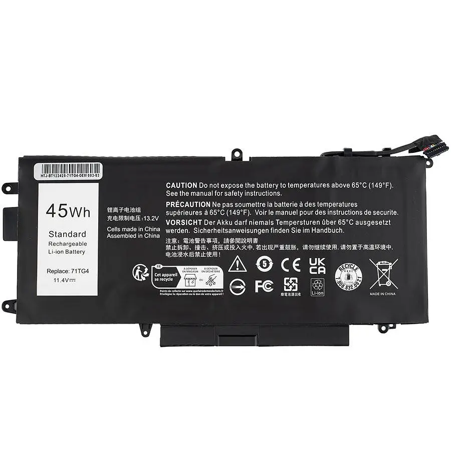 Батарея для ноутбука Dell 71TG4 (Latitude: 5289 7390) 11.4V 3600mAh Чорний - фото 2