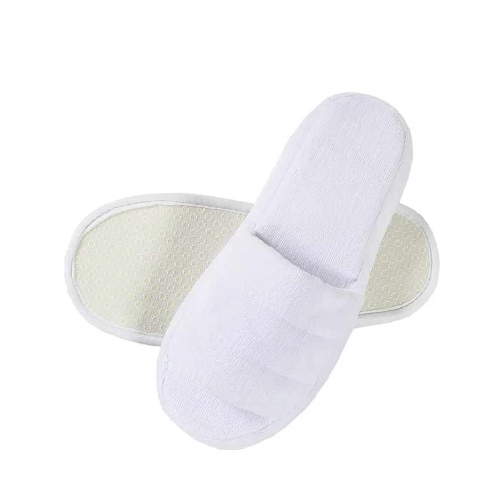 Тапочки велюровые Lotus - White открытый носок - фото 2