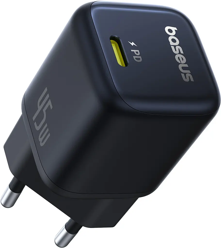 Мережевий зарядний пристрій Baseus PicoGo GaN Fast Charger 1C 45W EU cosmic black (P10176800123-00) - фото 3