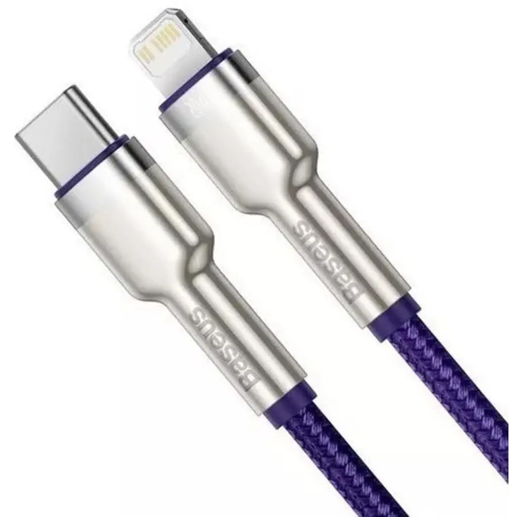 Кабель Baseus Cafule Metal USB-C to Lightning PD 20W 1m Purple (CATLJK-A05) [169508] - фото 2