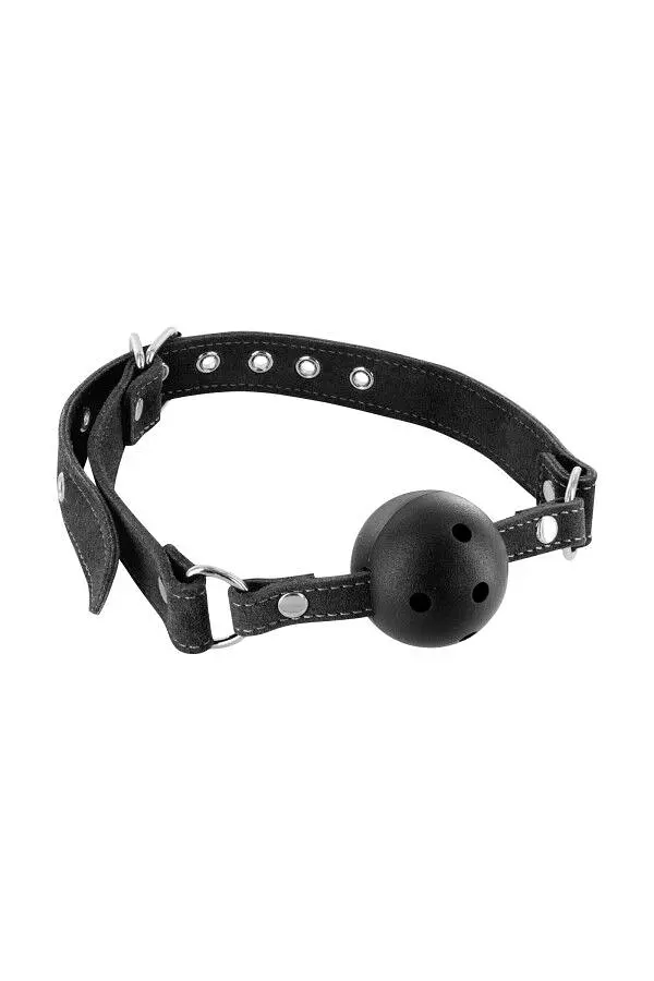 Кляп шкіряний з жорсткою кулькою Fetish Tentation Premium Leather