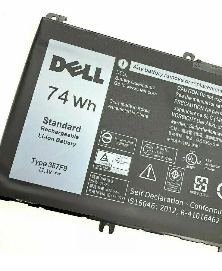 Акумулятор для ноутбука Dell Inspiron 15 5576 5577 7556 7557 7559 7566 7567 7759 (357F9 11.4V 74Wh) - фото 2