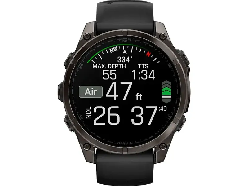 Спортивний годинник Garmin Fenix 8 47mm AMOLED Sapphire Carbon Gray DLC Titanium w. Black/Pebble Gray S. Band (010-02904-20/21) - фото 7