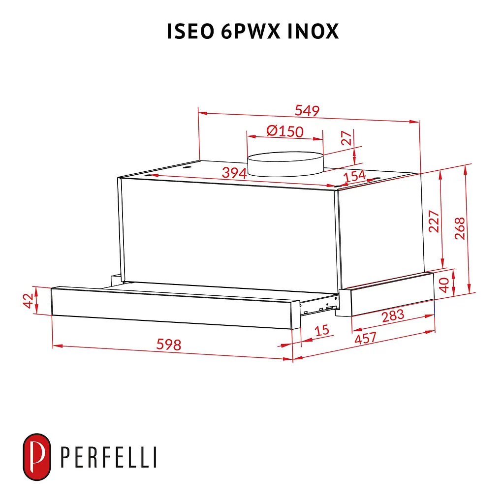 Витяжка телескопічна PERFELLI ISEO 6PWX INOX - фото 16