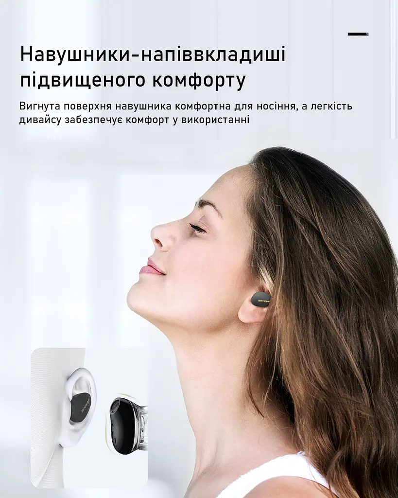 Бездротові навушники BlitzWolf BW-FPE2 TWS для Android, iPhone, iPad Чорні - фото 2