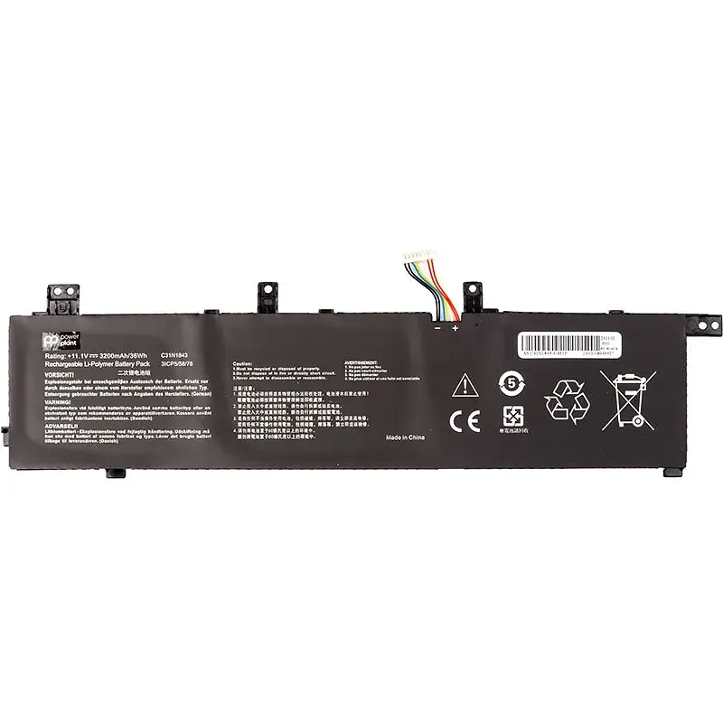 Акумулятор PowerPlant для ноутбуків ASUS VivoBook S14 (C31N1843) 11.1V 3200mAh (NB432035) - фото 2