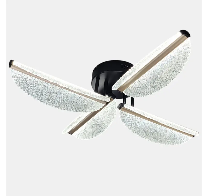 Стельова LED люстра-квітка з 4 прозорими фактурними пелюстками Artlight 2407-4L - фото 5