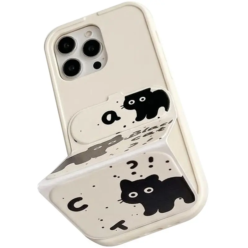 Чохол TPU Panel Stand для Apple iPhone 15 Pro Max (6.7") Black Cat - фото 3