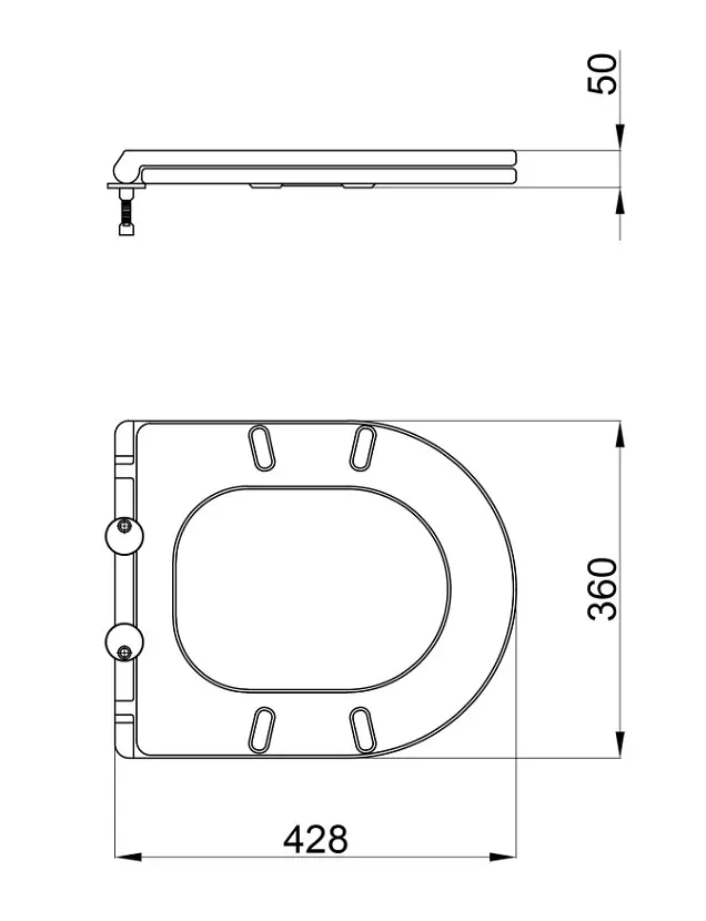 Сидіння для унітазу Qtap Robin Matt Black з мікроліфтом Slim Duroplast, Quick Release QT99HY2411MB - фото 6