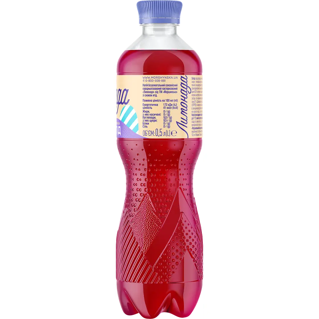 Напій Моршинська Лимонада Ягоди середньогазований 0.5 л - фото 3