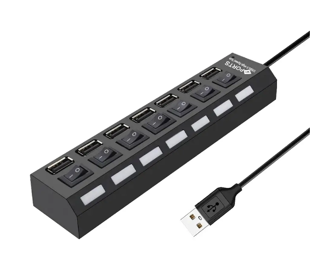 USB-хаб XON SmartHub Switch 7хUSB3.0 Чорний (UHASP070073B 5030) - фото 2