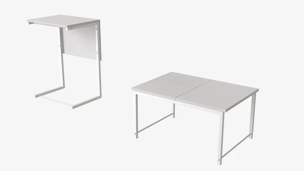 Стіл журнальний приставний Террі Комбо Ferrum-decor 345x662x440 Білий метал ДСП Білий 16 мм (FRD-105143) - фото 4