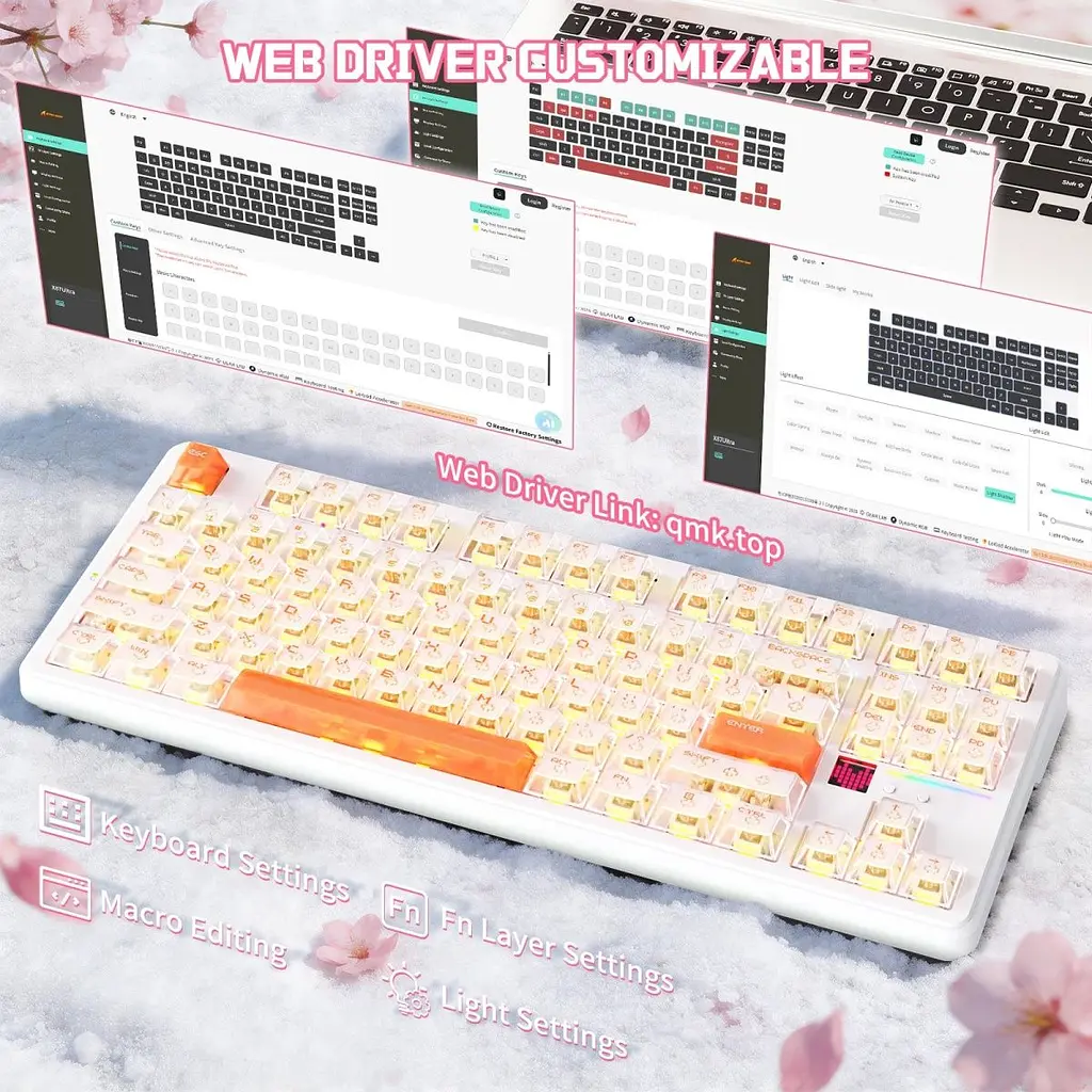 Клавіатура Attack Shark X87 Ultra RGB Meg Shark Switches Wireless Iced Orange (AS-6979033730236-IO) [176652] - фото 4