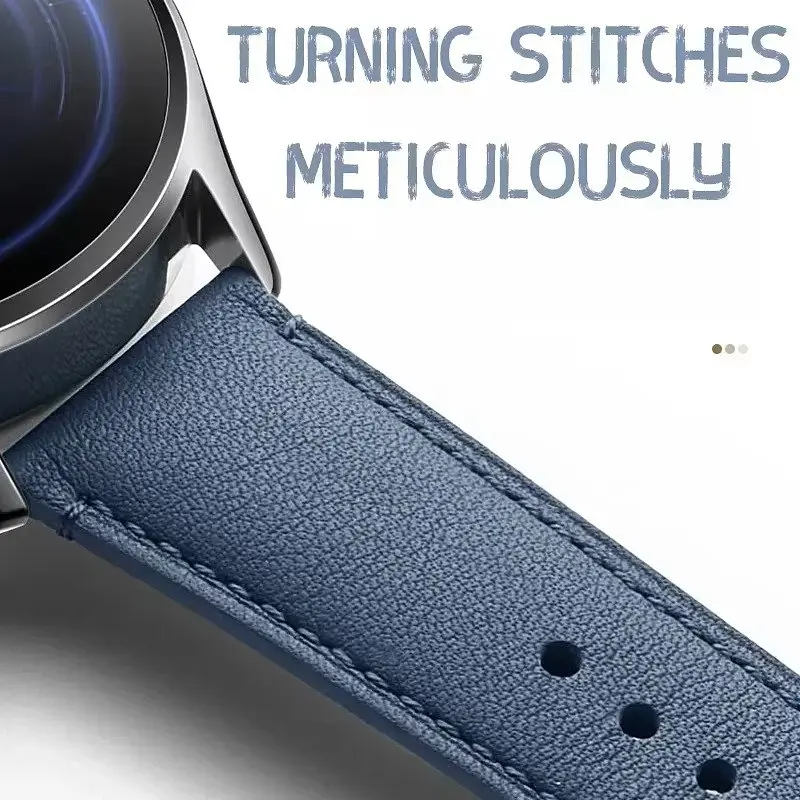 Ремінець шкіряний Tamister для годинника Xiaomi Watch 2/ 2Pro/ S4/ S3/ S2/ S1 22 мм Blue - фото 4