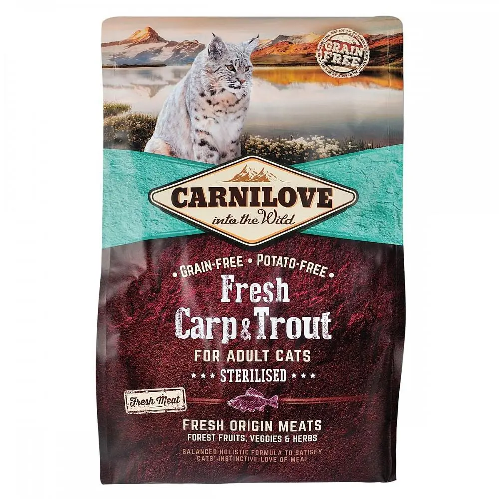 Сухий корм Carnilove Fresh Carp & Trout Sterilised for Adult cats 2 кг короп і форель для стерилізованих кішок - фото 4