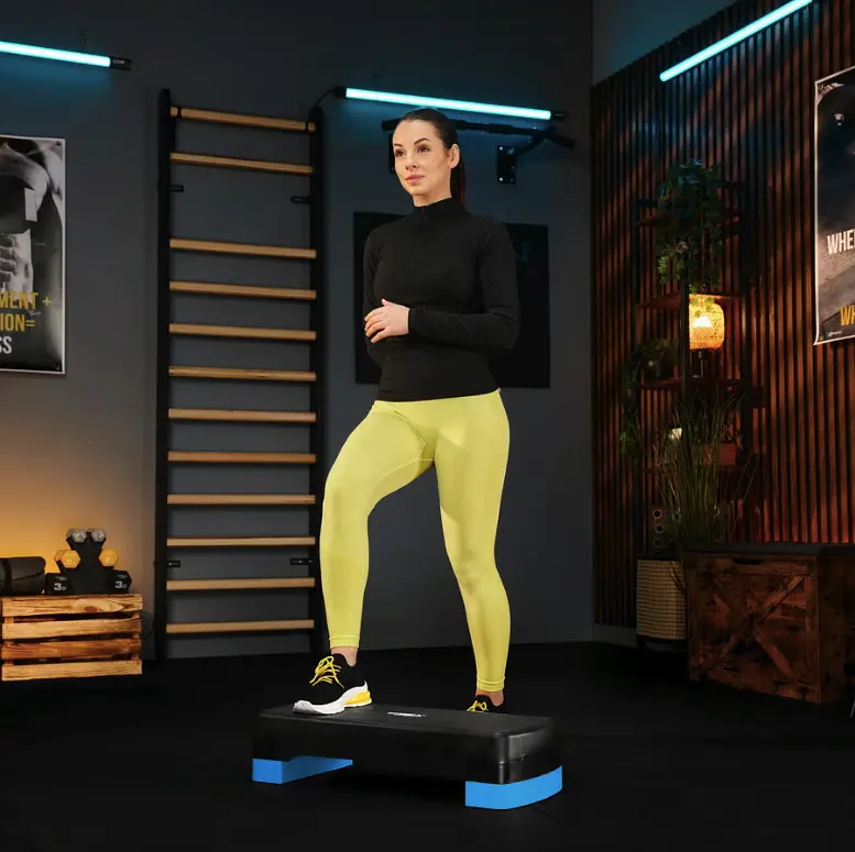 Степ платформа Trex Sport TX-030AS 3 рівнева чорно-блакитна - фото 5