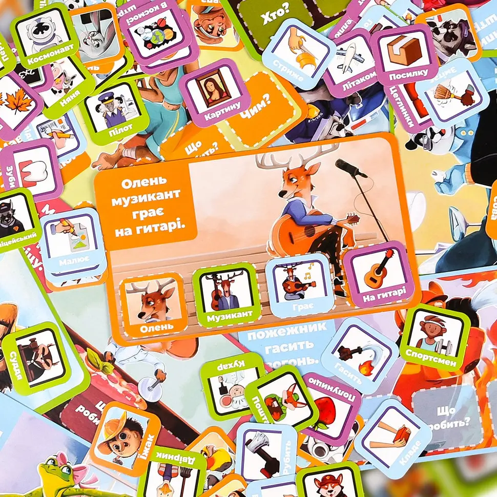 Настільна гра Strateg Майстри речень 30682 жетони 80 шт. - фото 4