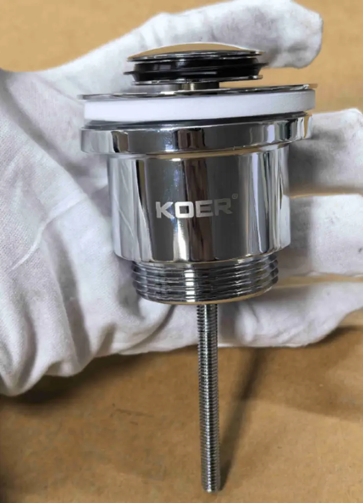 Донний клапан для раковини Koer PW-02-01 універсальний автоматичний Click-Clack 1 1/4″ Хром KR3399 - фото 11