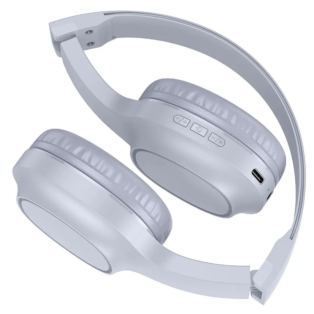 Бездротові навушники з мікрофоном Hoco W46 Charm BT Bluetooth 5.3 AUX 200 мАг Grey (31654_2907101) - фото 3