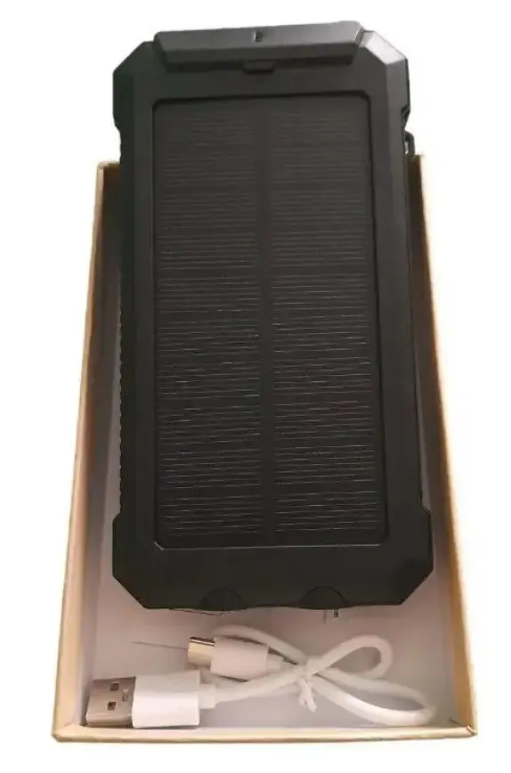 Зовнішній повербанк Solar Power Bank 30000 мА/год із компасом Чорний (2104618804) - фото 5