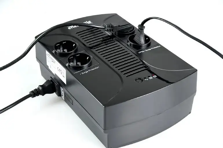 Джерело безперебійного живлення EnerGenie EG-UPS-002 850VA AVR, 8Ah, 4 євро розетки, USB, стабілізатор змінного струму - фото 3