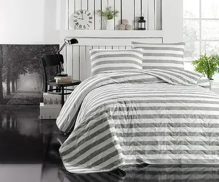 Покривало Eponj Home стьобане з наволочкою - Hook gri сірий 160*220