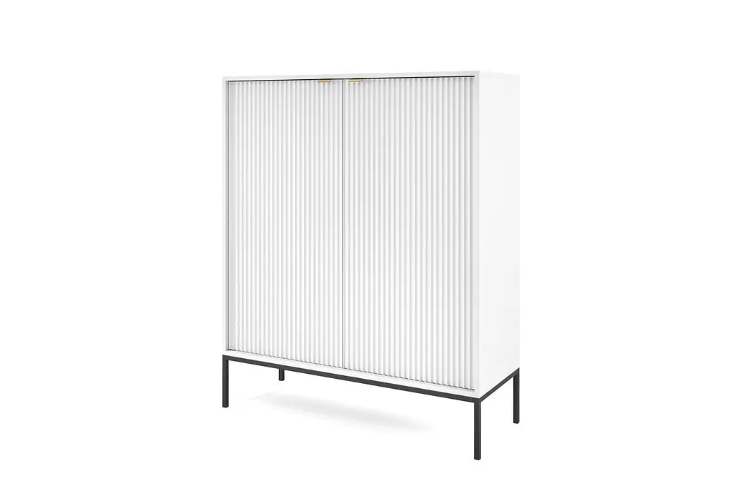 Комод высокий Perfect Home Новая/Nova 2-дверный с черными ножками K104 Белый (PFH-091232) - фото 5