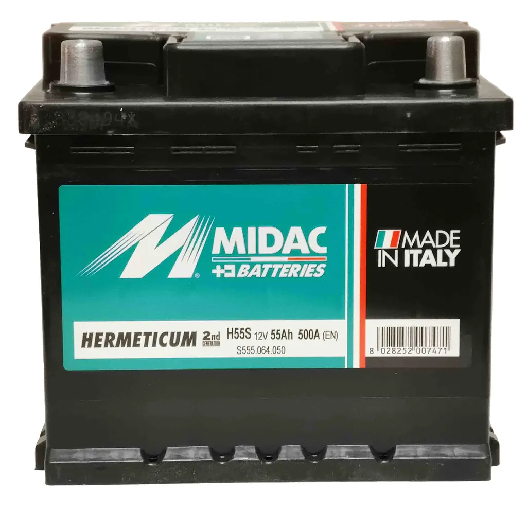 Аккумулятор 6СТ-55 MIDAC HERMETICUM, 12V 55Ah, (+/-), EN500А - фото 2